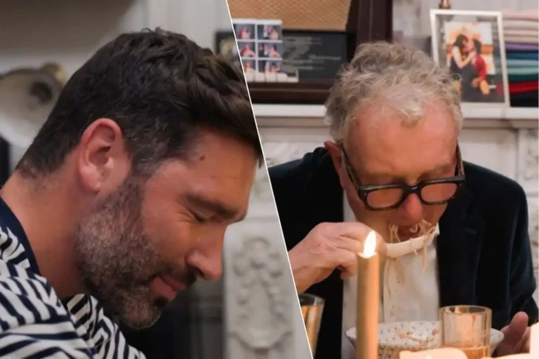 Metejoor en Paul De Grande hadden het moeilijk met de noedelsoep van Zoe Bizoe in Komen eten