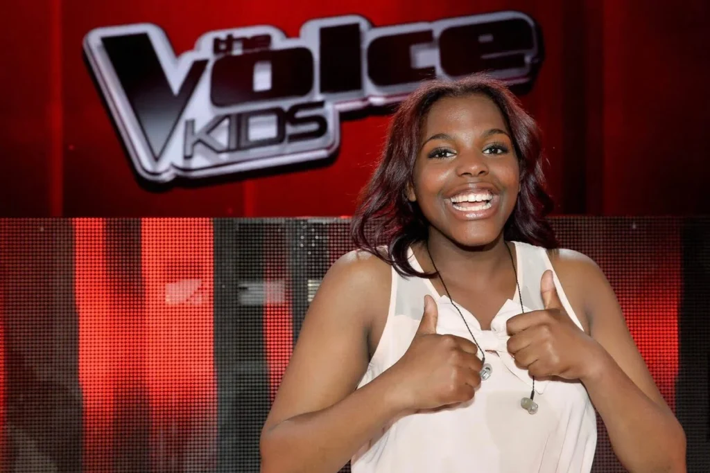 Mentissa na haar winst in ‘The Voice Kids’ in 2014.