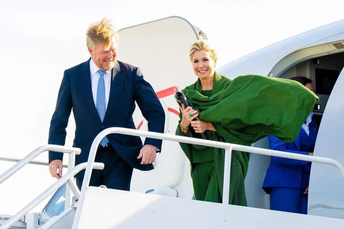 Koning Willem-Alexander en koningin Máxima aangekomen in Philadelphia.